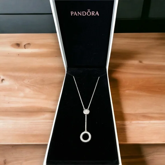 Brand new in box Pandora Signature Pave Necklace - Picture 5 of 9